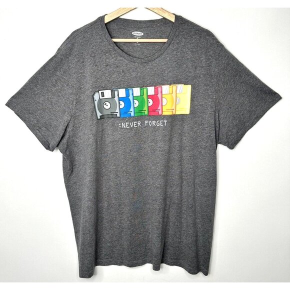 Old Navy Other - Old Navy Mens T-Shirt Soft Wash Short Sleeve NEVER FORGET Pullover Tee Gray 2XL